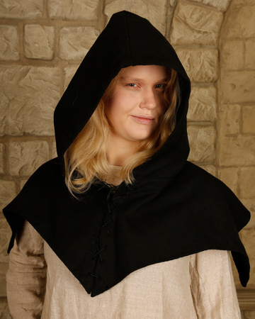 Folke Hood Black - kaptur bawełniany