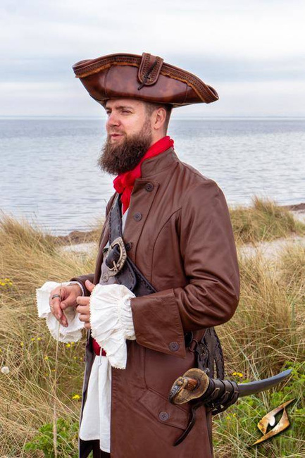 Pirate Hat - Faux Leather - Brown