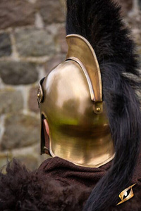 Corinthian Helmet w/Plume - Brass/Black - hełm koryncki z pióropuszem