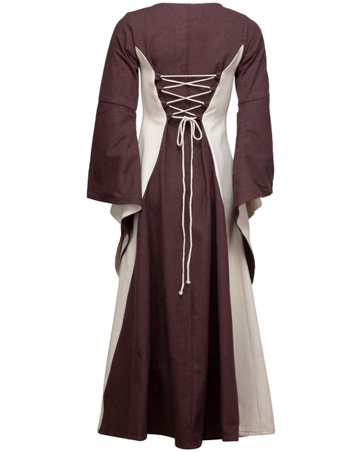 Calla Dress Canvas Brown/Cream - płócienna suknia