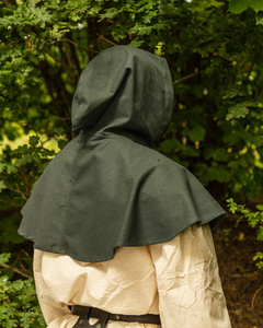 Notker hood canvas green- kaptur średniowieczny