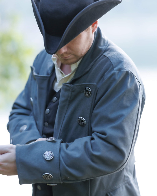 Captain Chad Buccaneer Coat canvas - Grey - bawełniany płaszcz