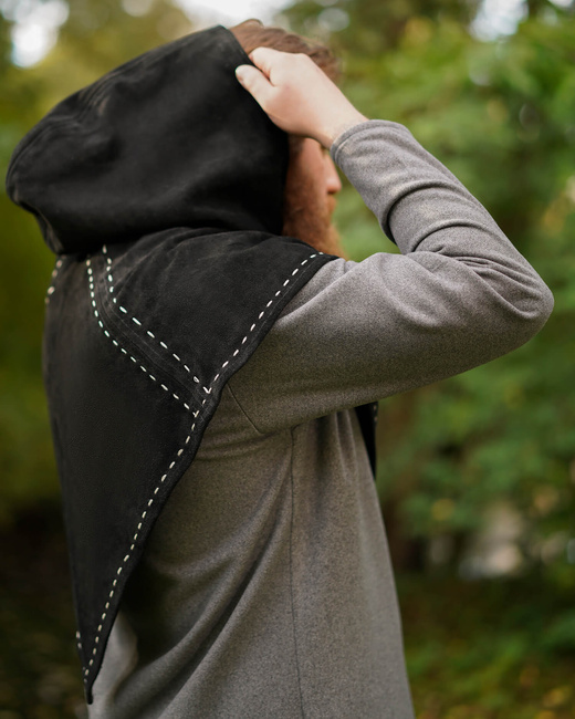 Halaif Hood Canvas Black/Grey 2nd Edition - średniowieczny kaptur