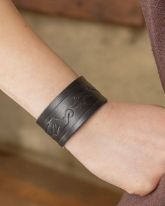 Bracelet Narrow - Floral - Black