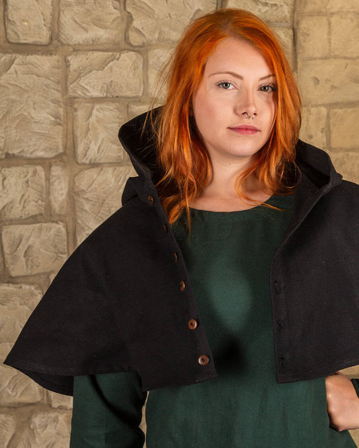 Notker hood canvas black- kaptur średniowieczny