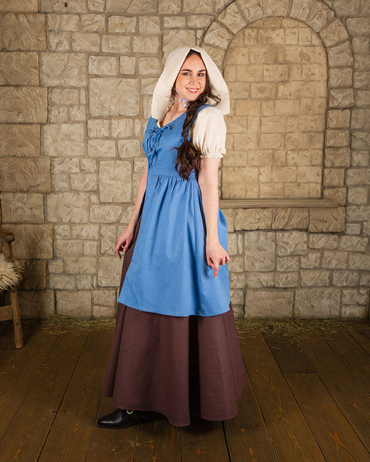 Clara Dress Blue - płócienna sukienka