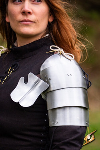 Landsknecht Spaulders - Steel - naramienniki landsknechta