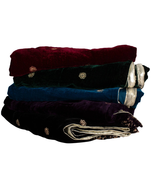 Jasmin Scarf - Blue - szal z aksamitu