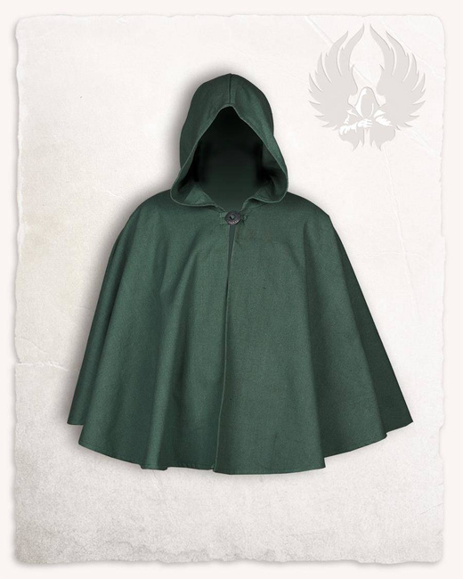 Kim Short Cape Canvas Green- półpeleryna z kapturem