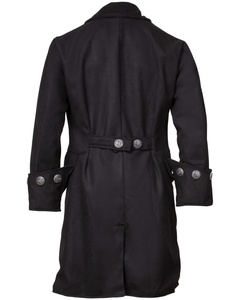 Captain Chad Buccaneer Coat canvas - Black - bawełniany płaszcz
