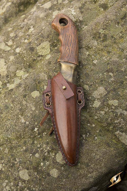 Woodsman Knife & Holder - Brown