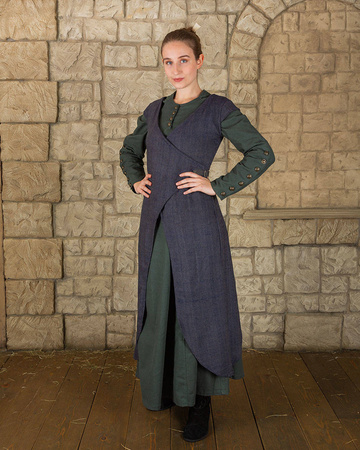 Vysera Outer Garment Herringbone - Blue - suknia wierzchnia