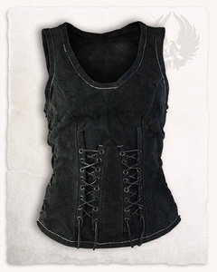 Sarina Leather Bodice Black - zamszowa kamizelka