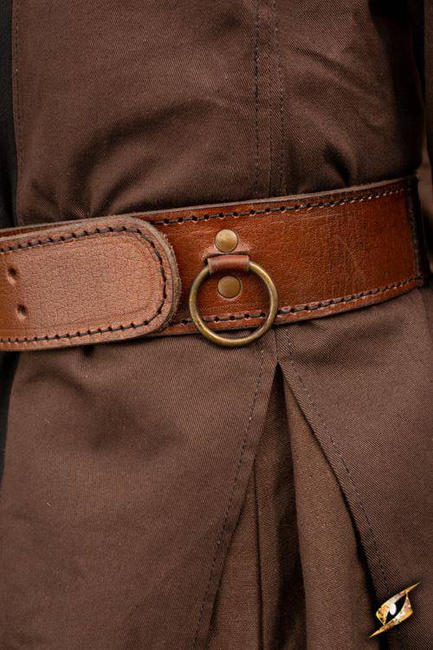 Ring Belt Brown - skórzany pas z pierścieniami