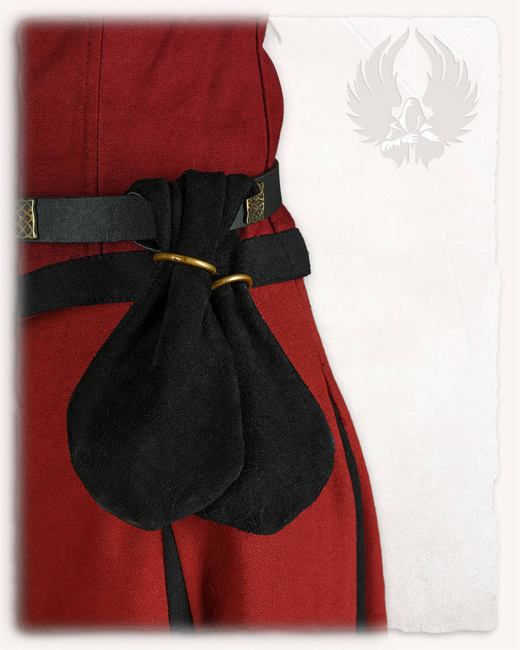 Denarius Geldkatze Suede Black - zamszowa średniowieczna sakiewka