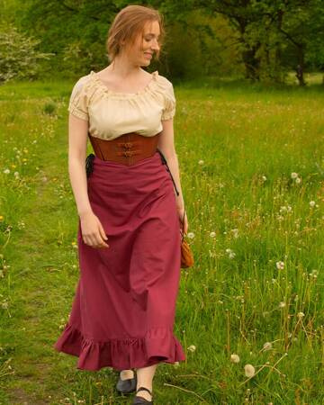 Nelly Skirt Light Cotton - Bordeaux - spódnica bawełniana