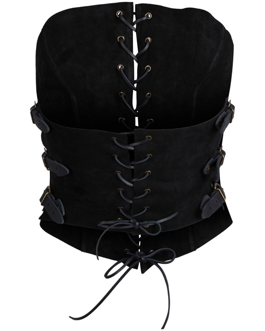 Evelina bodice - Black - zamszowy gorset