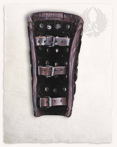 Robert Bracers - Black - nitowane skórzane karwasze