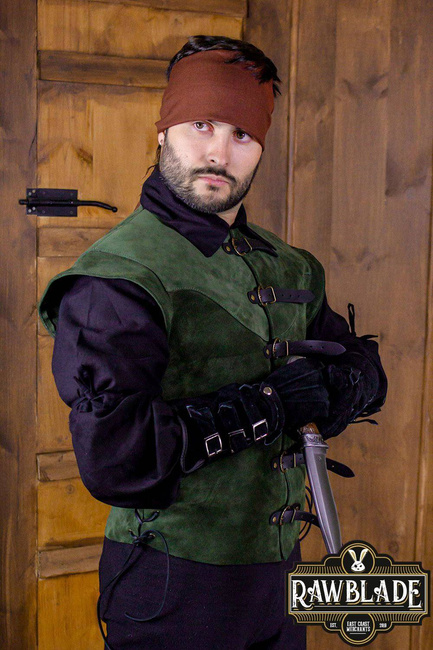 Jules Short Splitleather Jerkin - Green