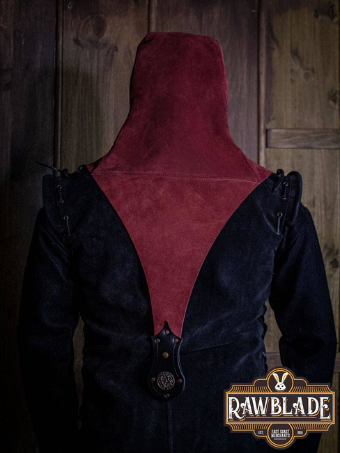 Akku splitleather hood - Red