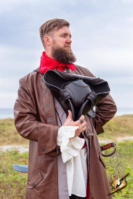 Pirate Hat - Faux Leather - Black