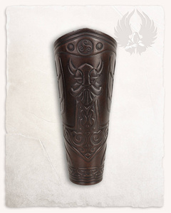 Ragnarok Thor Leather Bracers - Brown