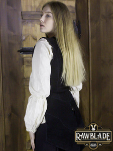 Julienne Leather  Jerkin Long - Black