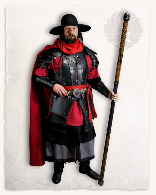 Felted Hat With Wide Brim Black - średniowieczny kapelusz z szerokim rondem