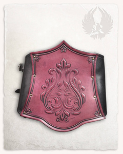 Isolde Bodice Floral Black/Red - skórzany gorset