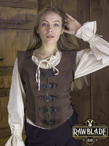 Julienne Leather  Jerkin Short - Brown