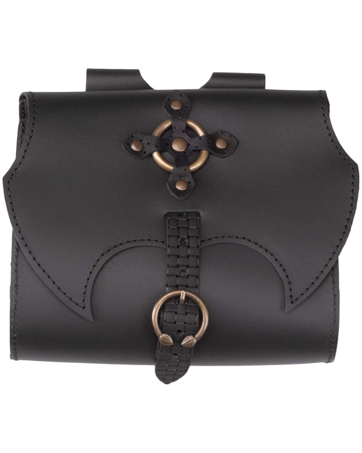 Circulo belt bag - Black - skórzana kaletka