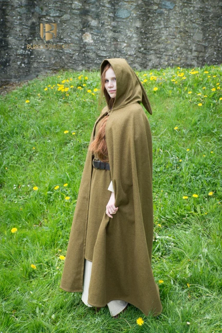 Hooded Cloak Hibernus - Wool - Autumn Green