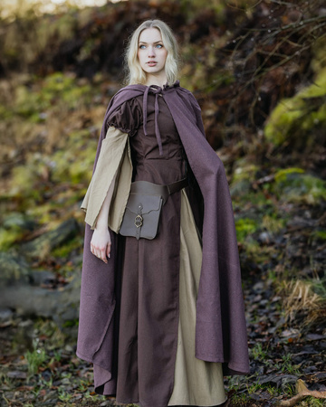 Basic Cloak - Brown- płócienna opończa