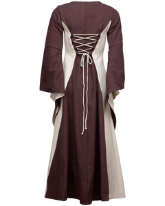 Calla Dress Canvas Brown/Cream - płócienna suknia