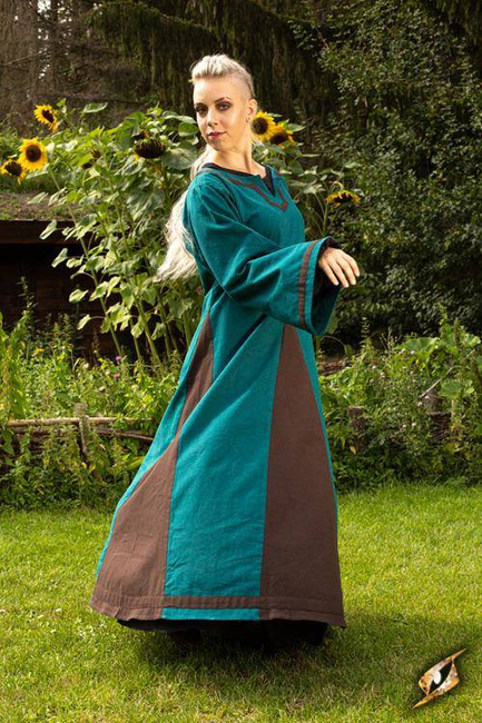 Dress Astrid - Azure/Brown