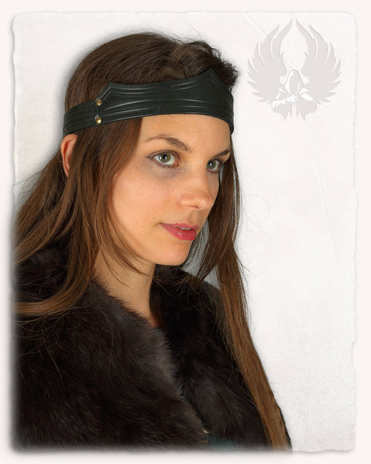 Isidor Crown Green - skórzany diadem