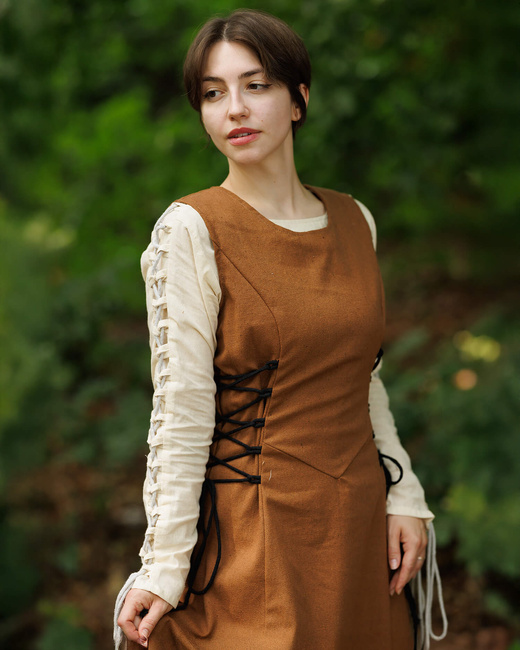 Uma Dress Canvas Sand - płócienna suknia
