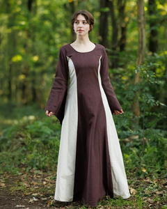 Calla Dress Canvas Brown/Cream - płócienna suknia