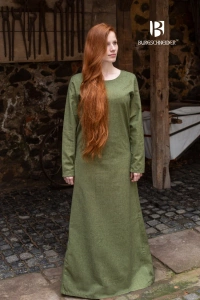 Underdress Freya - Linden Green - bawełniana suknia spodnia