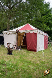 Marquee Tent - 4x4m - Natural/Emperor Red