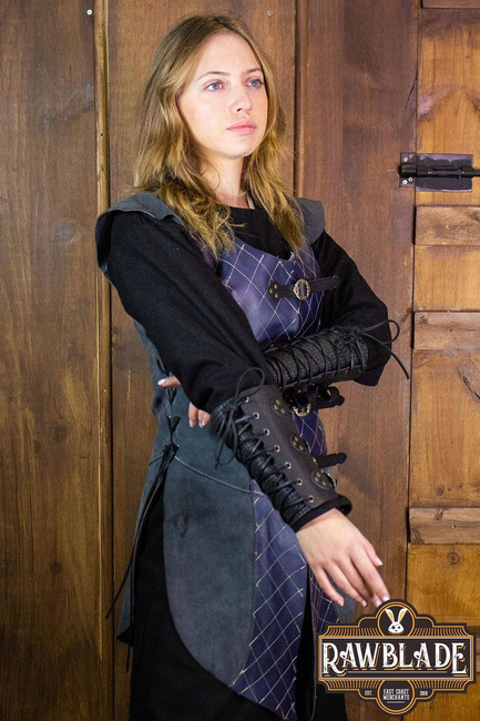 Highland Long Leather Jerkin - Blue