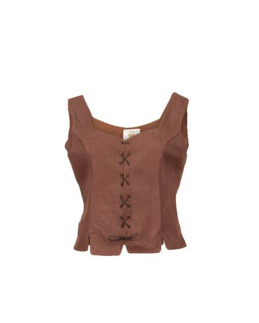 Tika Bodice Canvas Brown - kamizelka gorsetowa