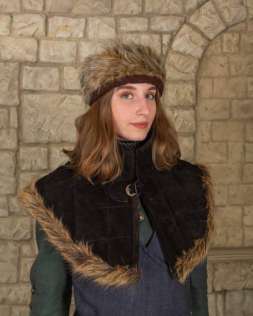 Ragi Fur Cap Wool Brown - Wełniana czapka z futrem