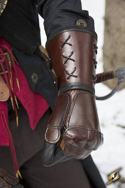 Leather Gauntlet right hand - Brown