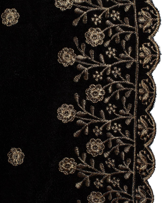 Jasmin Scarf - Black - szal z aksamitu