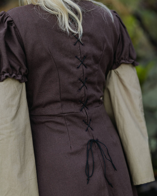 Loreley Dress - Brown - suknia bawełniana