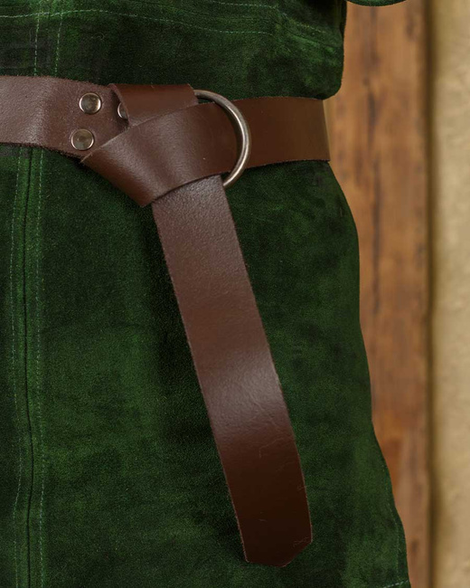 Doran Ring Belt Brown - skórzany pas pierścieniowy