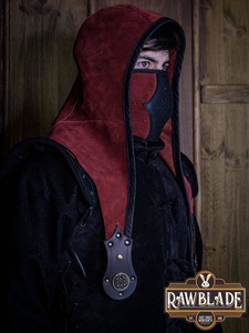 Akku splitleather hood - Red