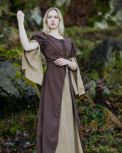 Loreley Dress - Brown - suknia bawełniana