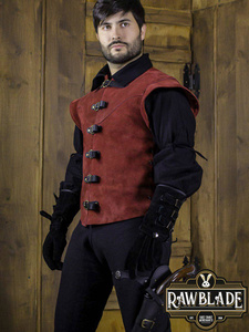 Jules Short Splitleather Jerkin - Red